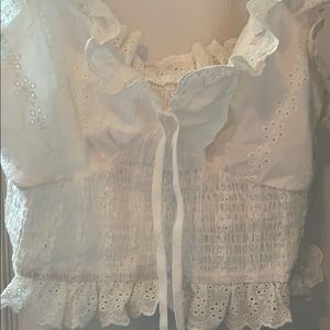 SHEIN white cropped dress shirt (new)